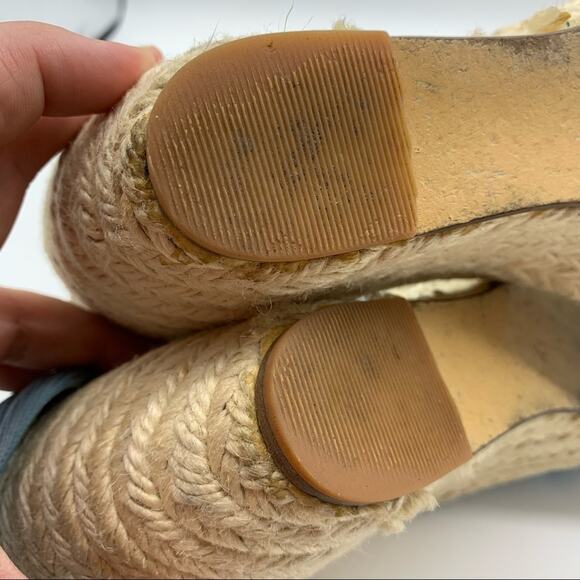 Jeffrey Campbell Western Lady Novelty Print Espadrille Lace Up Ankle Wedges Sz 9 - Picture 15 of 15